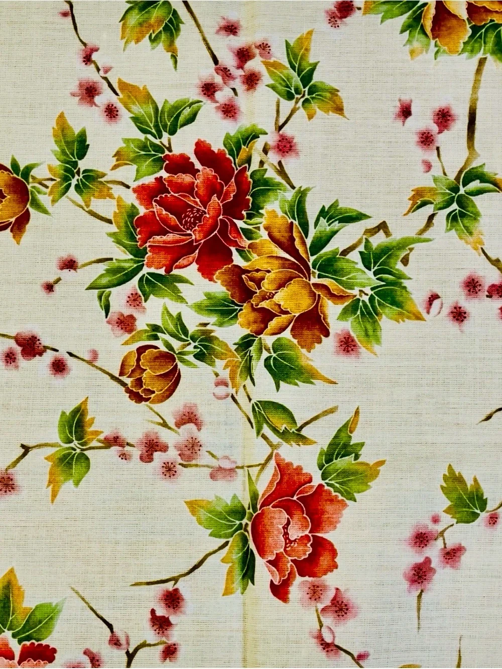 Vintage Floral Oval Tablecloth & 5 Napkin Set 61x86 Cottagecore Farmhouse MCM